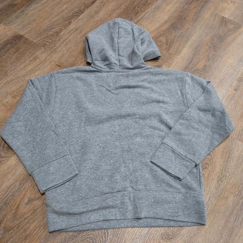 Old Navy Boys Super Mario Graphic Hoodie Gray Fleece Pullover Size M 8 Nintendo
